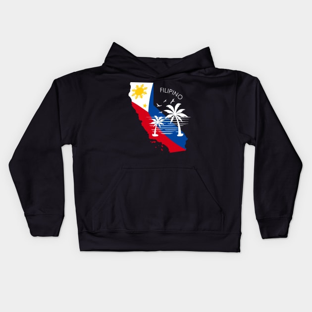 California Philippine Filipino Flag Kids Hoodie by Filipino